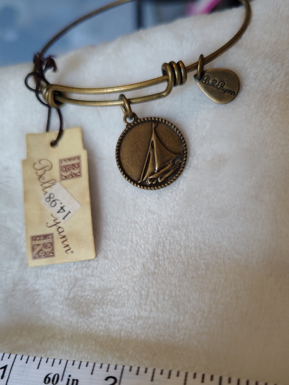 Bella Ryann Bronze Sailboat Charm Bangle Bracelet